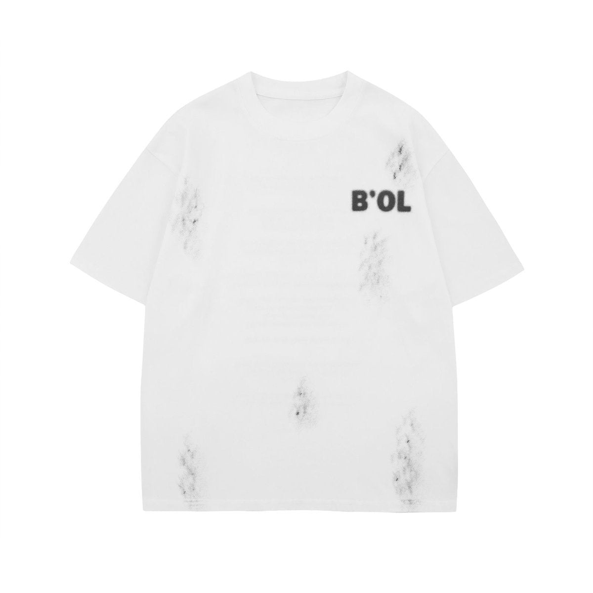White unisex letter print loose short sleeve Y2K streetwear couple T-shirt youth lifestyle shot TeenStylo