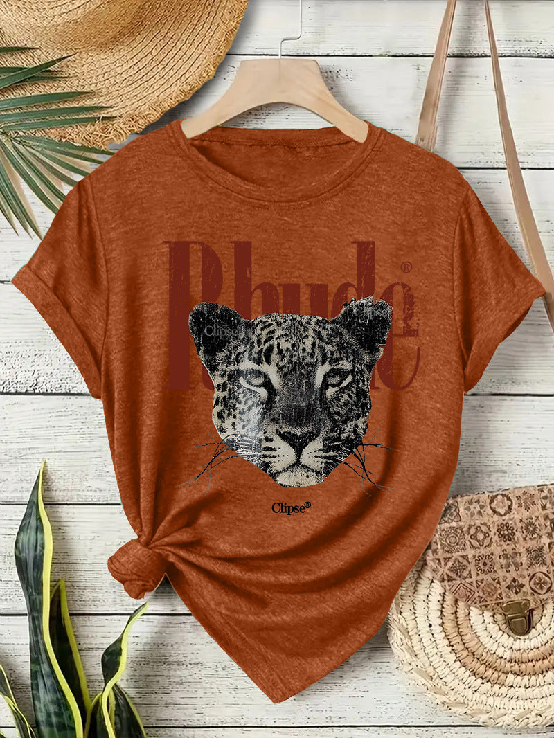 Unisex embroidered red Rhude text short sleeve T-shirt lifestyle shot TeenStylo