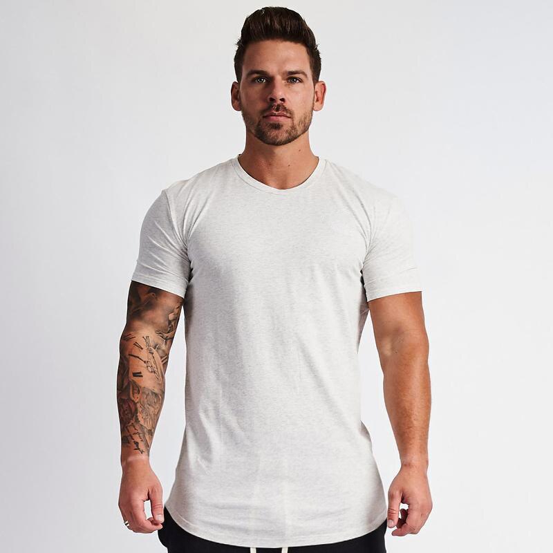 White plain fitness t-shirt for men by Muscleguys, streetwear lifestyle style, casual muscle fit tee | TeenStylo