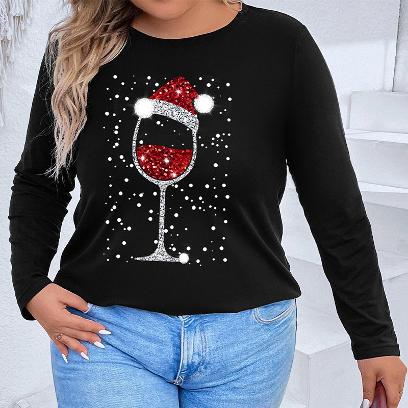 Black unisex loose Christmas T-shirt autumn style women streetwear festive casual top TeenStylo
