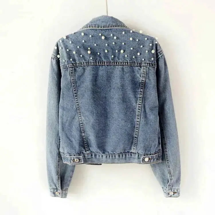 Bride To Be Personalized White Pearl Denim Jacket Bachelorette Gift With Custom Name For Bridesmaids