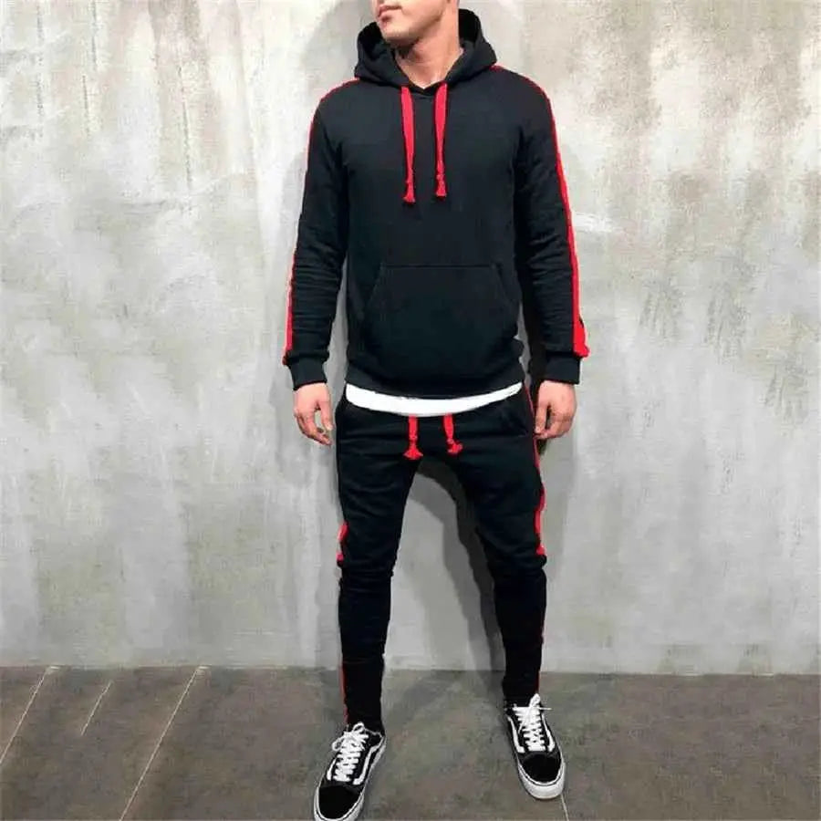 2024 Autumn Men Running Set Two Piece Tracksuit Sportswear Hooded Sweatshirt And Pants