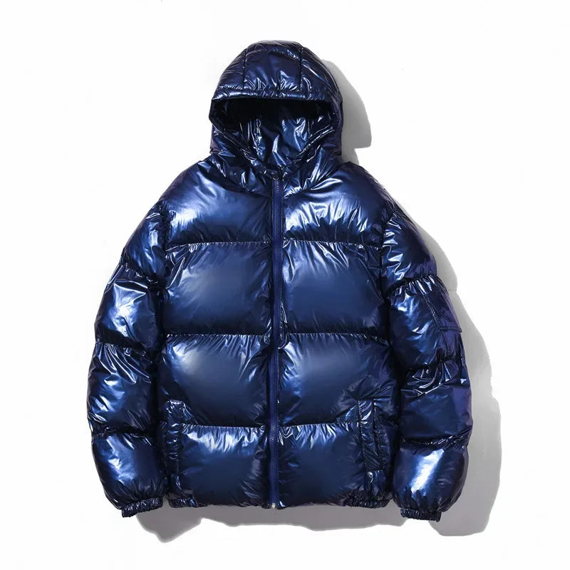 Men's Winter Reflective Cotton Coat Hooded Padded Jacket With Thickened Insulation