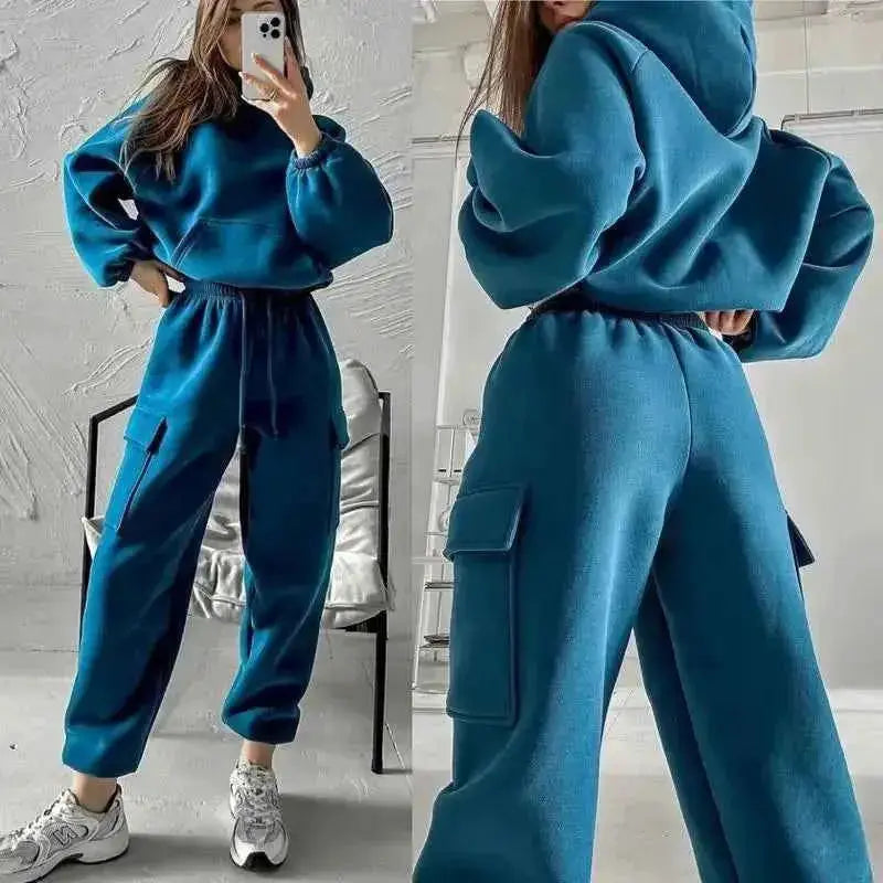 Women's Tracksuit Set Fleece Hoodie And Sweatpants | TeenStylo — TeenStylo