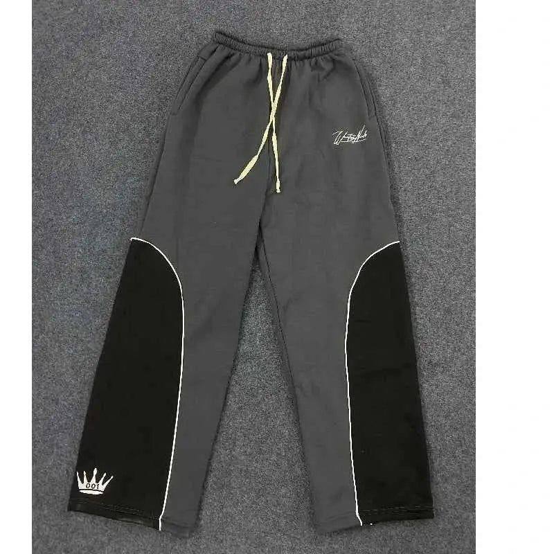 Letter Embroidery Patch Sports Pants Elastic Unisex Casual Pants For Everyday Wear
