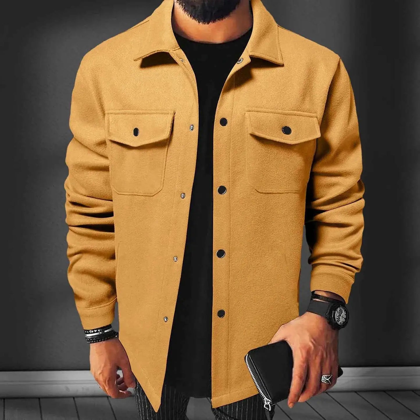 Men's Classic Solid Color Wool Warmth Tailored European Style Jacket | TeenStylo — TeenStylo