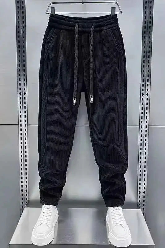 Mens Corduroy Trousers Jogger Sweatpants Outdoor Casual Skinny Harem Streetwear Designer Pants