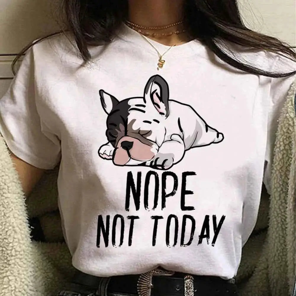 French Bulldog Graphic Tee For Women Japanese Inspired Cute Kawaii Style Graphic Shirt For Girls