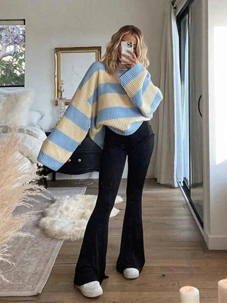 Solid Black High Waisted Slim Fitting Streetwear Flare Pants For Women Full Length Casual Trousers