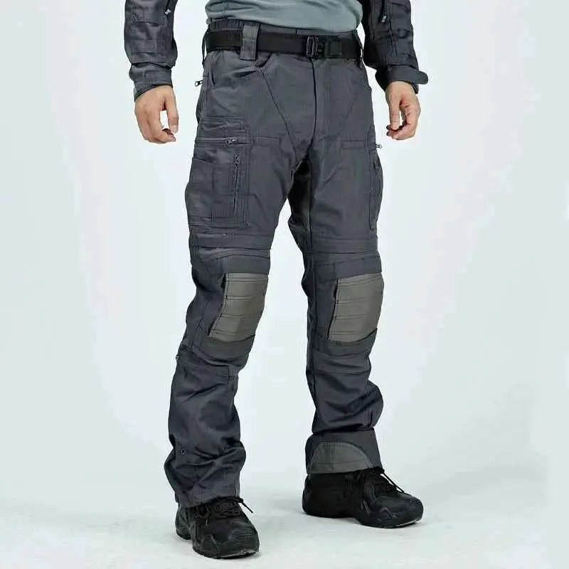 Waterproof Tactical Cargo Pants For Men Outdoor Multi Pocket Hiking Wear Resistant Military Style Trousers