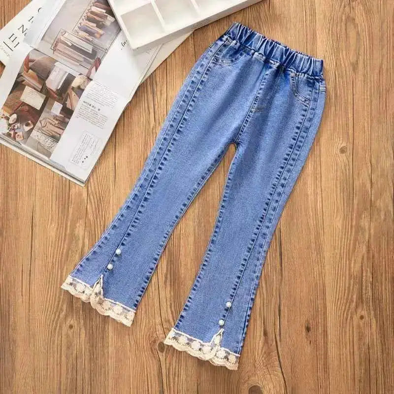 Girls Bead Lace Jeans | TeenStylo — TeenStylo