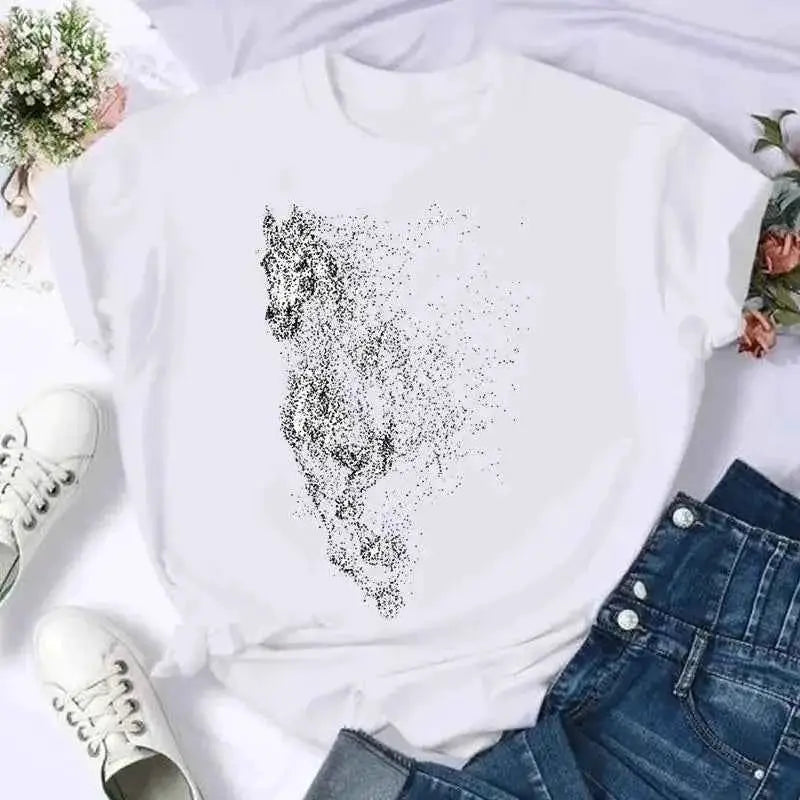Women's Short Sleeve Butterfly Bow Floral Graphic Tee T Shirt Summer Casual Top For Everyday Wear
