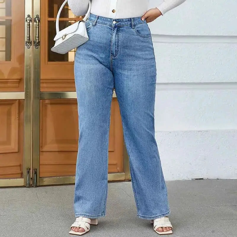 Plus Size Wide Leg Jeans For Women By TeenStylo Comfortable Denim Trousers For Everyday Comfort