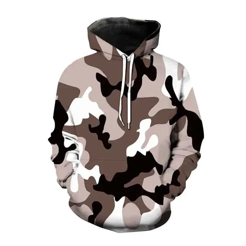 2023 New Versatile Camouflage 3D Print Hooded Sweatshirt For Men Harajuku Street Style Pullover Hoodie