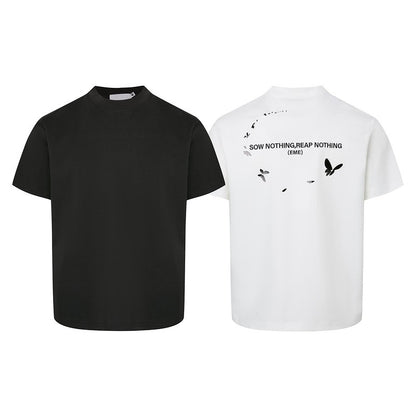 White unisex relaxed fit short sleeve t-shirt fabric detail close-up | TeenStylo