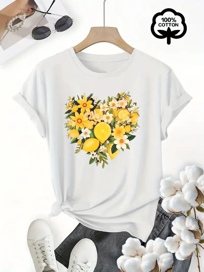 Unisex B5 printed short sleeve t-shirt lifestyle shot Y2K streetwear style TeenStylo