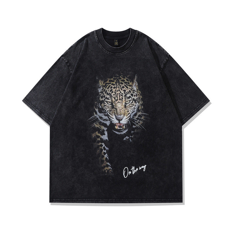 Unisex vintage distressed washed tee in color 525 styled lifestyle shot – Y2K streetwear fashion at TeenStylo