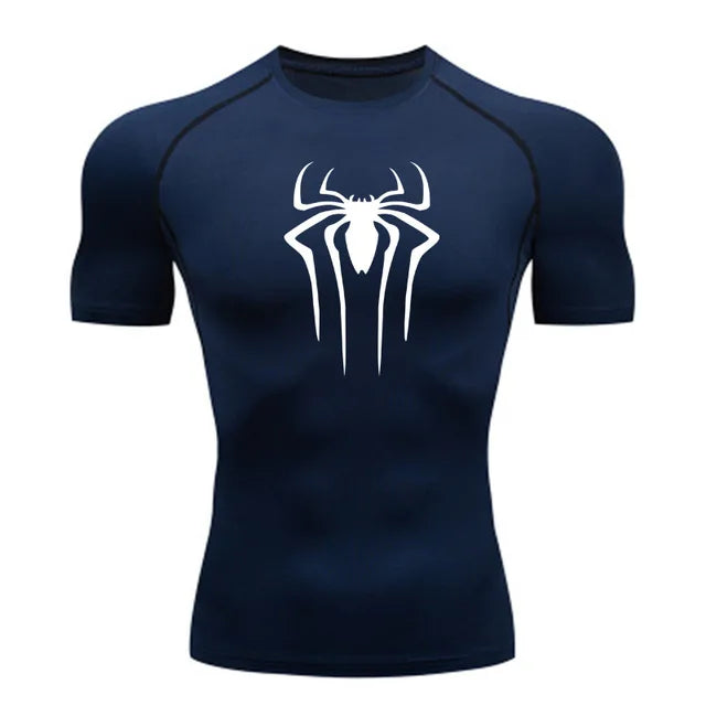 Men wearing colour 4 compression superhero gym shirt, fitness streetwear lifestyle look | TeenStylo