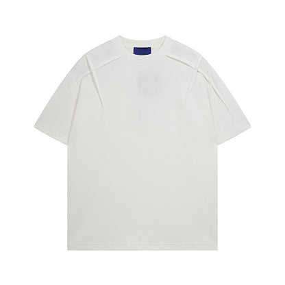 Off-white men's casual short sleeve T-shirt back view, regular fit summer streetwear style | TeenStylo