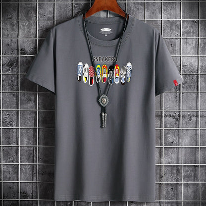 White oversized anime goth graphic t-shirt lifestyle look for teen guys, streetwear summer style – TeenStylo