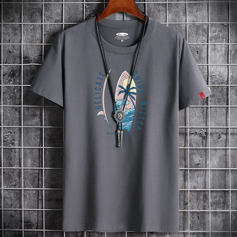Male model wearing yellow anime goth T-shirt in urban lifestyle setting, Y2K streetwear style - TeenStylo