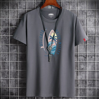 Male model wearing yellow anime goth T-shirt in urban lifestyle setting, Y2K streetwear style - TeenStylo
