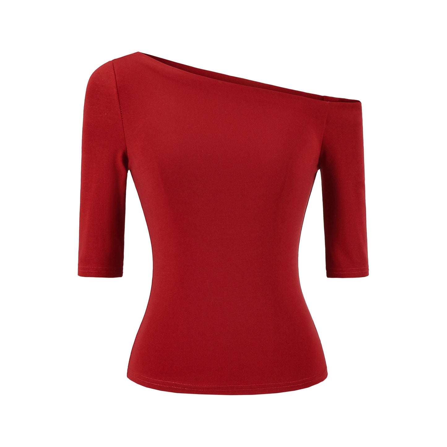 Pink slant neck slim fit T-shirt women lifestyle style streetwear fashion TeenStylo