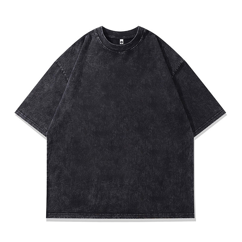 Plain board water-washed unisex short sleeve tee streetwear casual Y2K style neutral tones TeenStylo