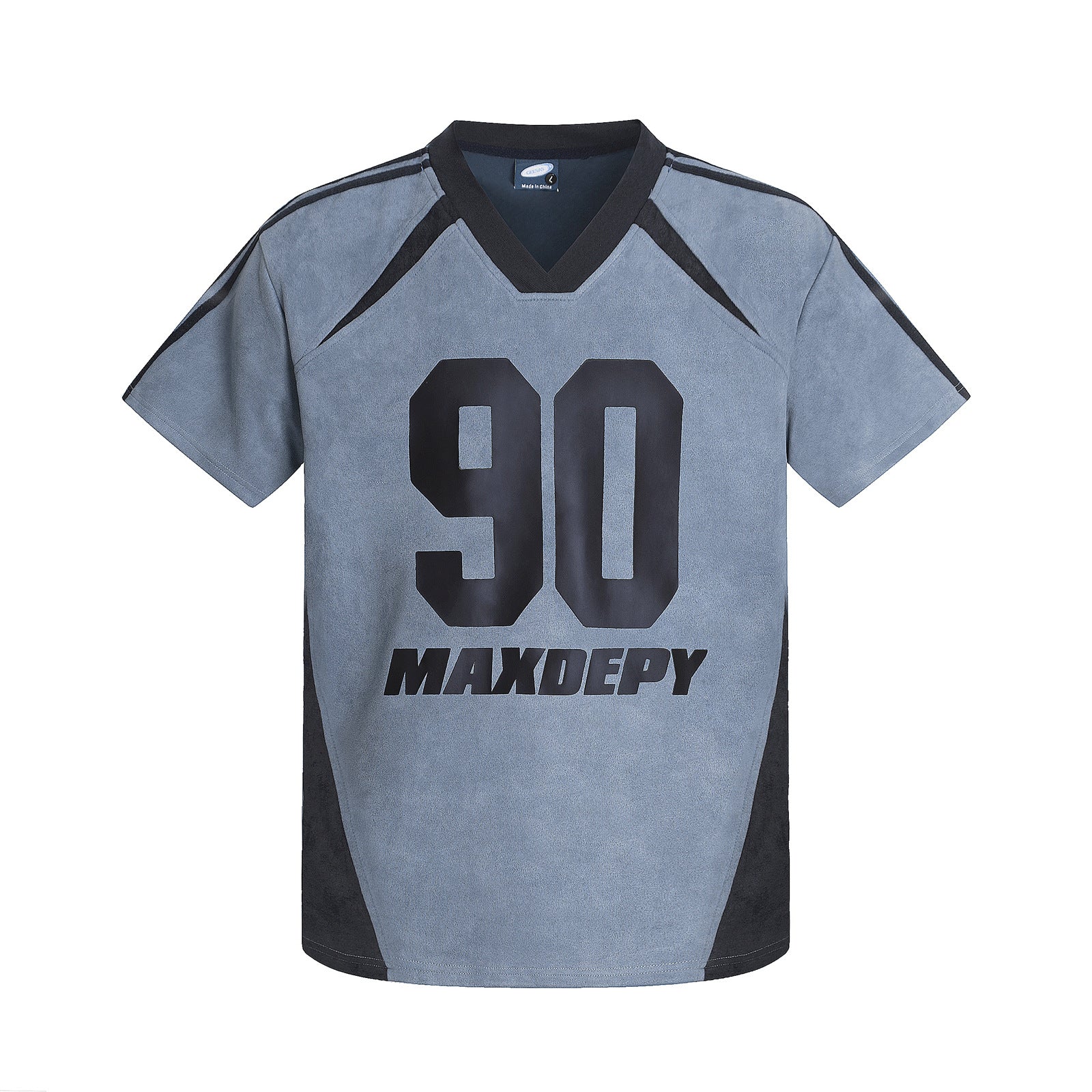 Yellow sport spliced colorblock t-shirt men loose back view streetwear style TeenStylo