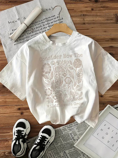 Unisex printed short sleeve T-shirt in B1 lifestyle view, Y2K streetwear style – TeenStylo