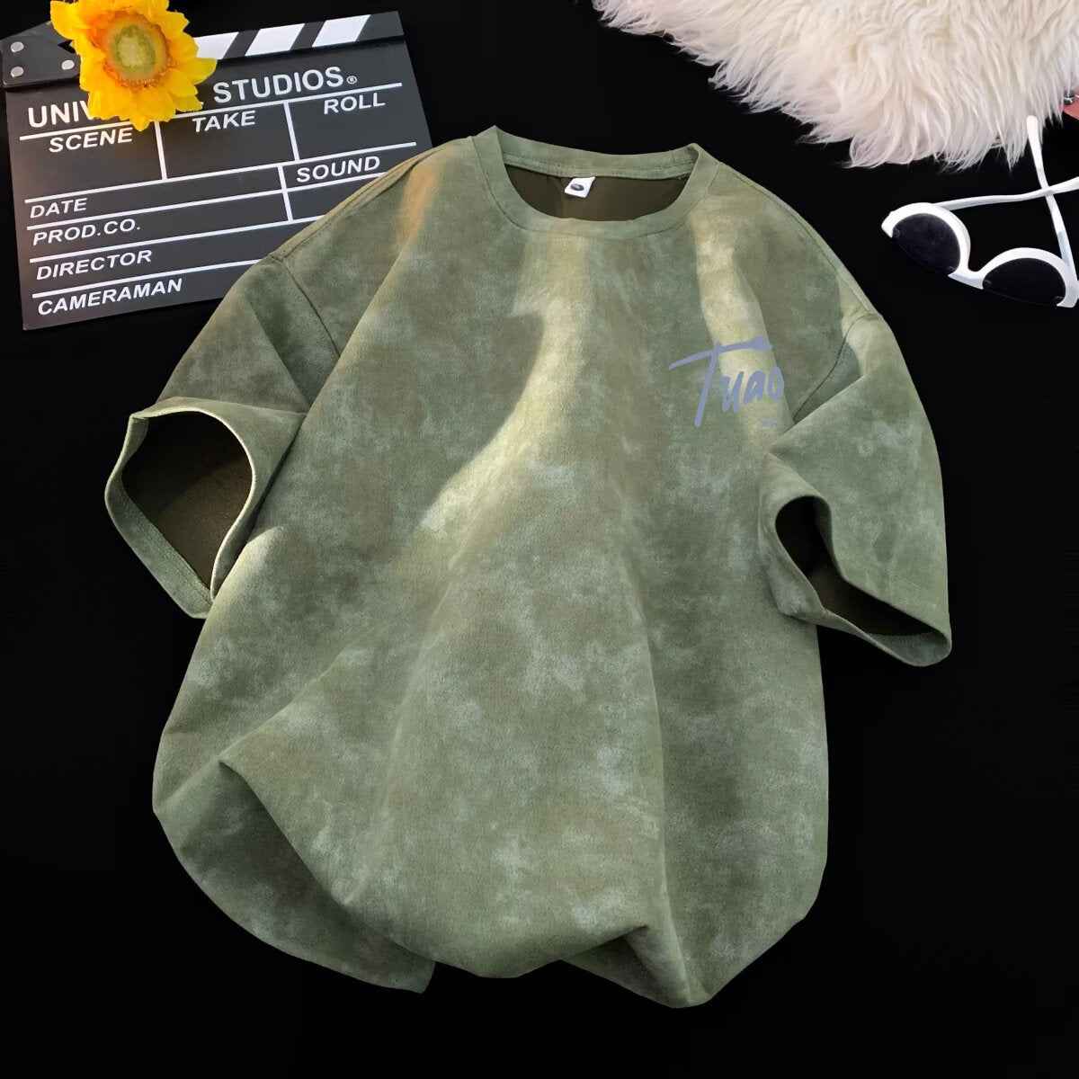 Gray tie-dye short sleeve t-shirt men lifestyle streetwear fashion TeenStylo