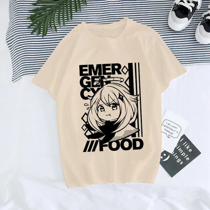Unisex Genshin Impact Hu Tao Xiao Kawaii Graphic Tee lifestyle shot in multicolor style at TeenStylo