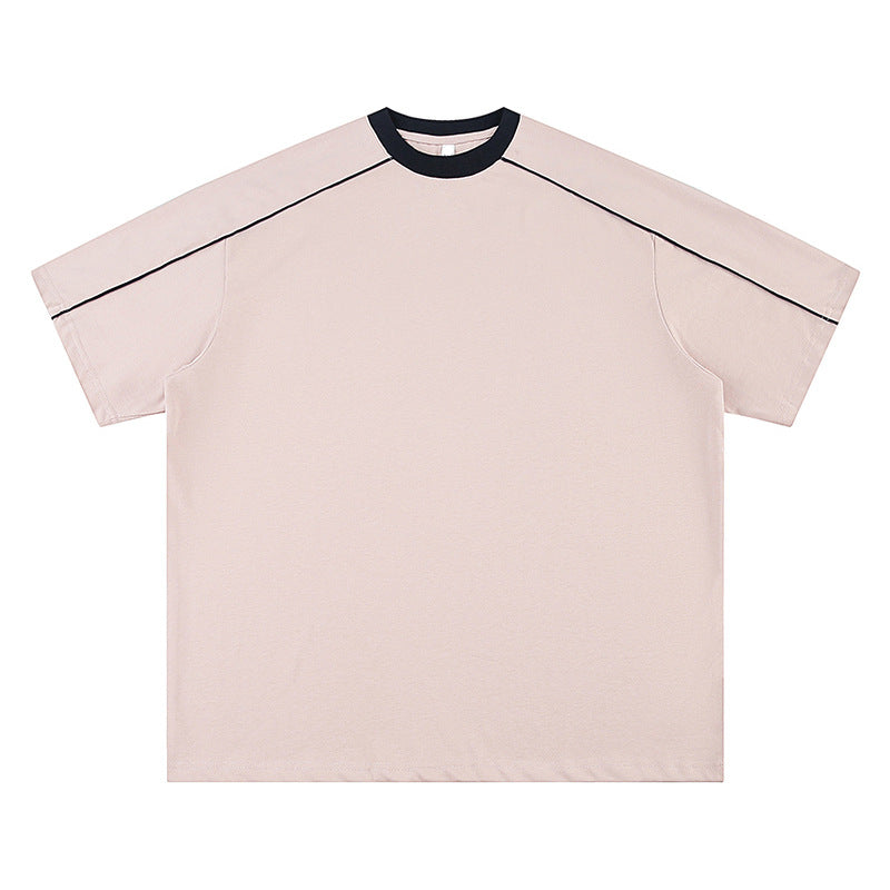 Pink unisex loose short sleeve t-shirt summer casual streetwear lifestyle style TeenStylo