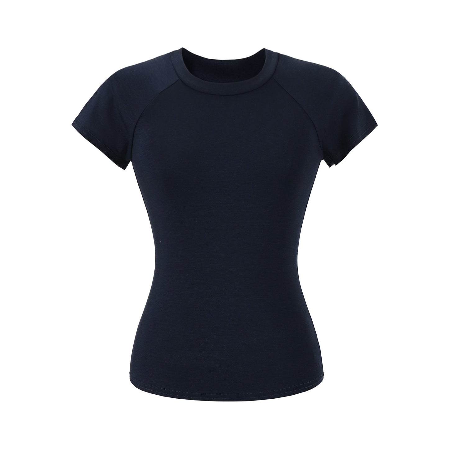 Navy blue unisex round neck short sleeve T-shirt lifestyle shot – Y2K streetwear style | TeenStylo