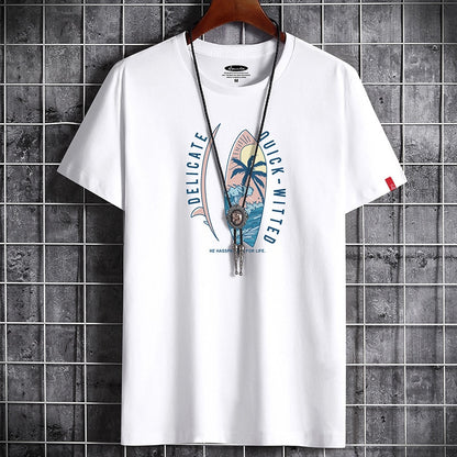 Black men's anime gothic T-shirt front view, Y2K streetwear fashion summer style | TeenStylo