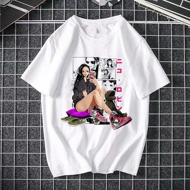 ONE PIECE Luffy Fourth Gear white unisex printed streetwear tee lifestyle shot TeenStylo