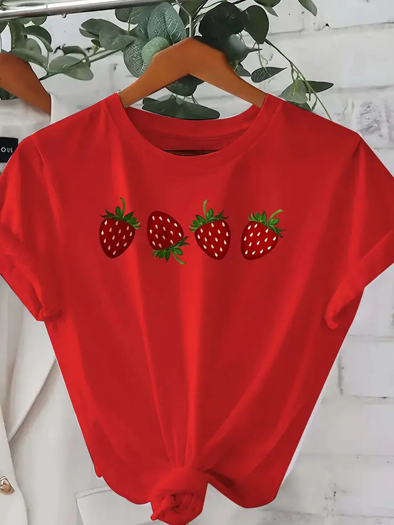 Women's printed short sleeve t-shirt in B5 unisex streetwear style lifestyle view TeenStylo