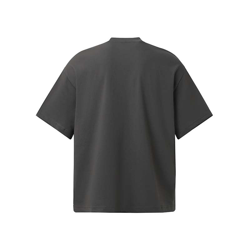 Dark gray anime print unisex t-shirt styled in streetwear aesthetic – lifestyle look | TeenStylo