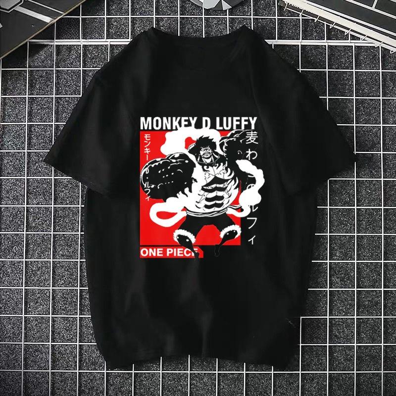 ONE PIECE Luffy Fourth Gear black unisex printed streetwear lifestyle tee TeenStylo