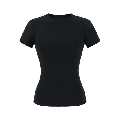 Black unisex round neck short sleeve T-shirt lifestyle style TeenStylo