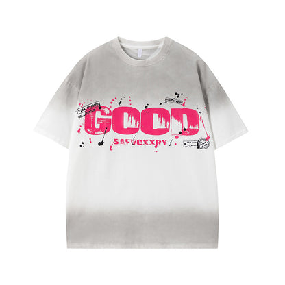 Black unisex loose fit short sleeve t-shirt back view summer streetwear style TeenStylo