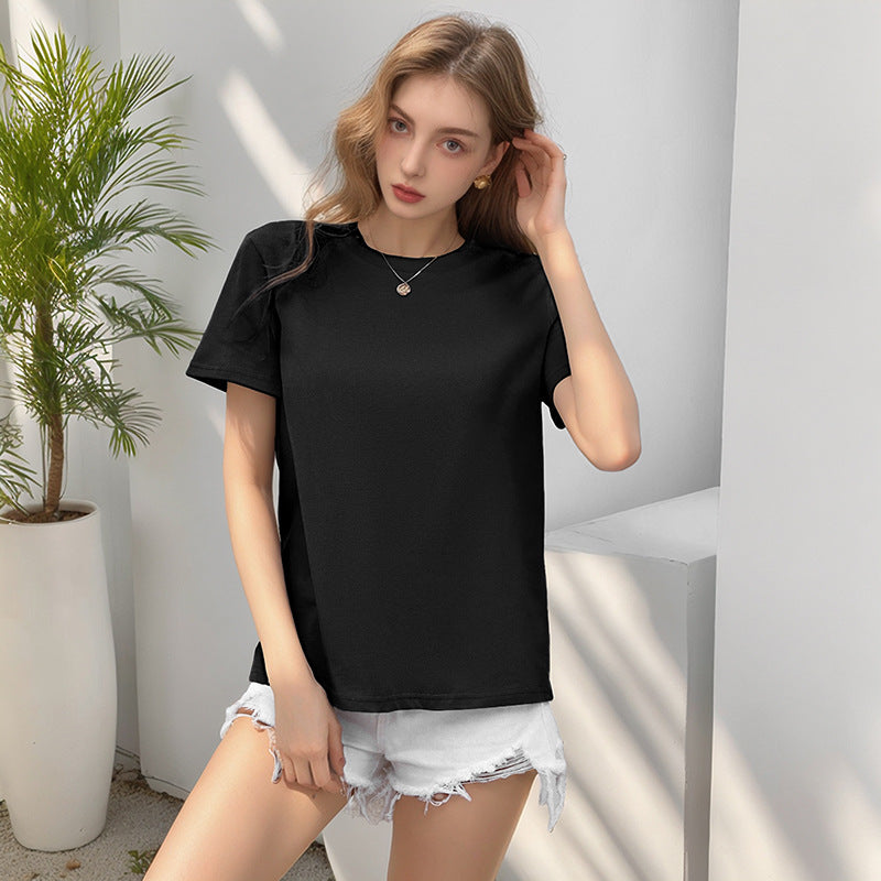 Black unisex casual versatile T-shirt top lifestyle shot for women's streetwear fashion at TeenStylo