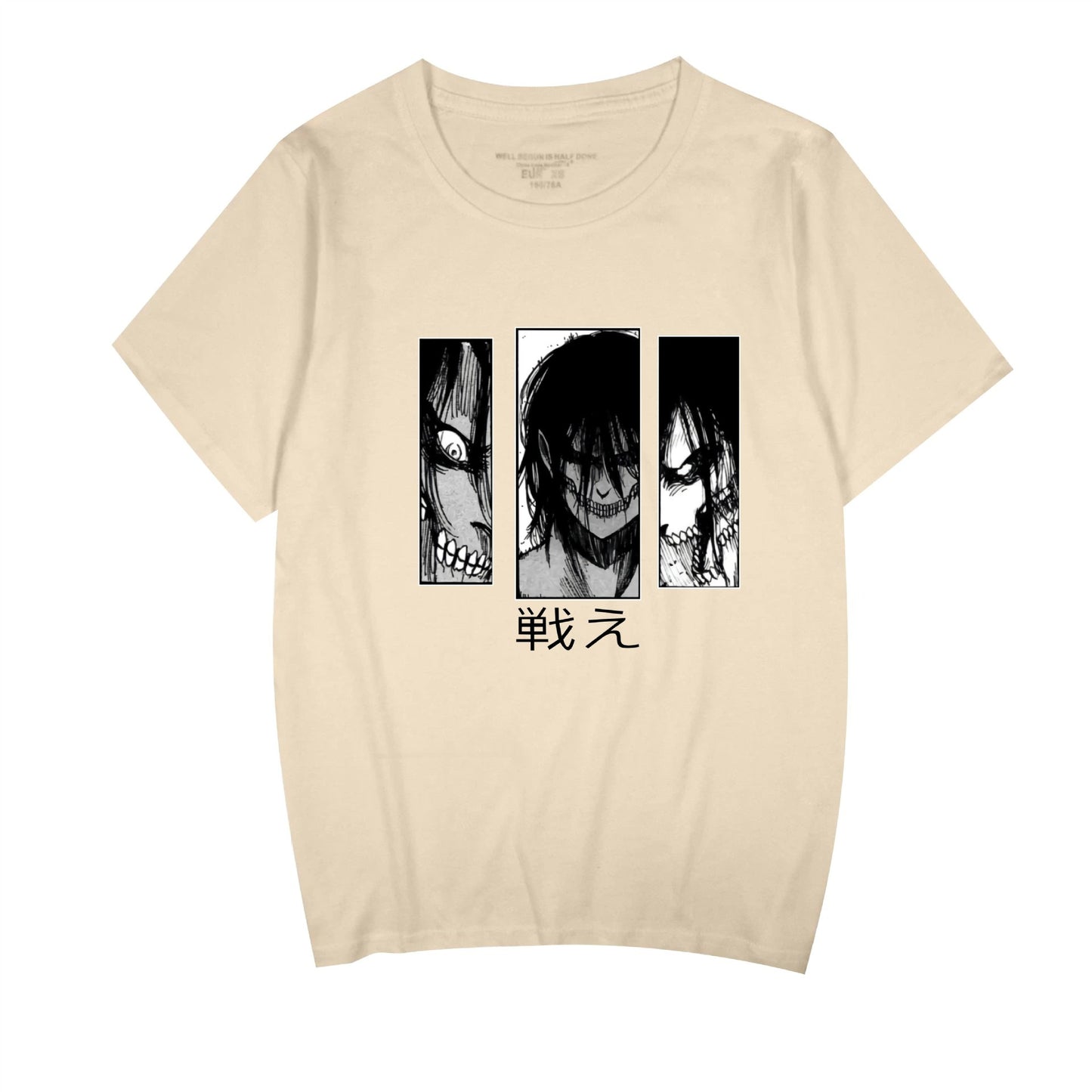 White unisex Attack on Titan graphic printed anime T-shirt streetwear fashion lifestyle TeenStylo