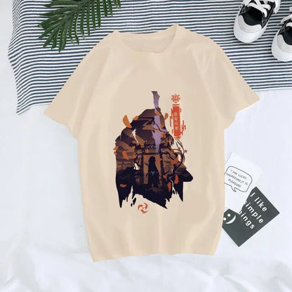 Genshin Impact Hu Tao Xiao Kawaii Unisex Graphic Tee in color 32418 – Anime Streetwear Style at TeenStylo