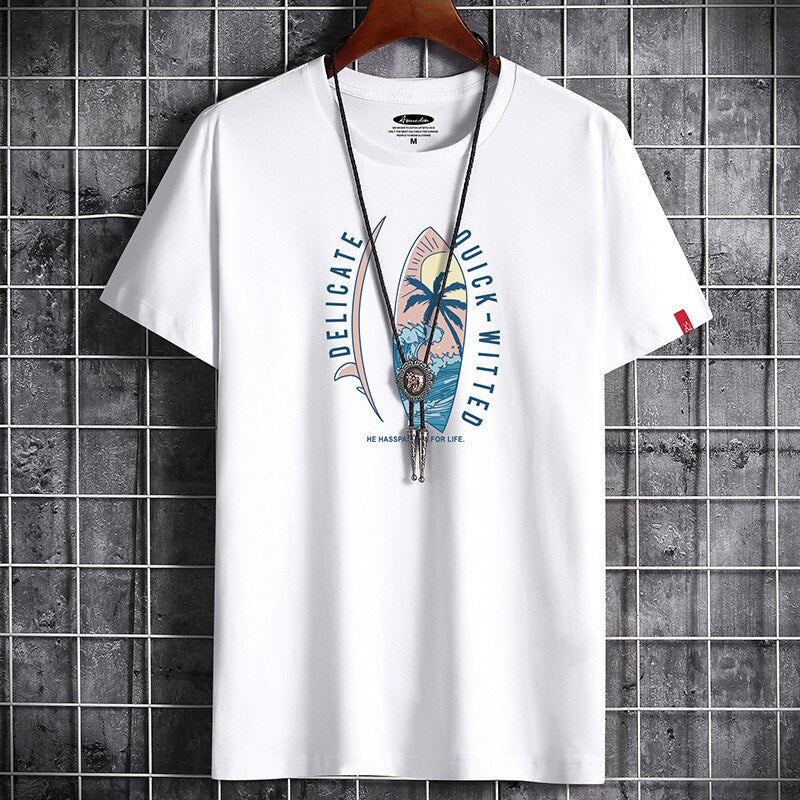 White men's anime goth graphic T-shirt summer streetwear fashion lifestyle look - TeenStylo