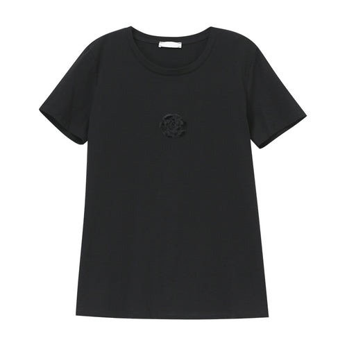 Black round neck short sleeve unisex t-shirt front view – Y2K streetwear essential | TeenStylo