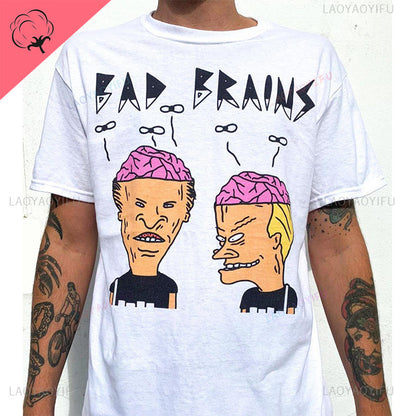White unisex vintage cartoon Saucer Man graphic tee with funny retro UFO design, lifestyle view – TeenStylo