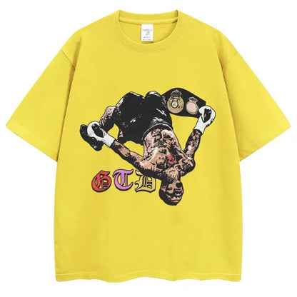 Red vintage Gervonta Tank Davis graphic tee for men streetwear style TeenStylo