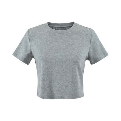 Dark gray unisex round neck short sleeve T-shirt styled in casual streetwear look – TeenStylo
