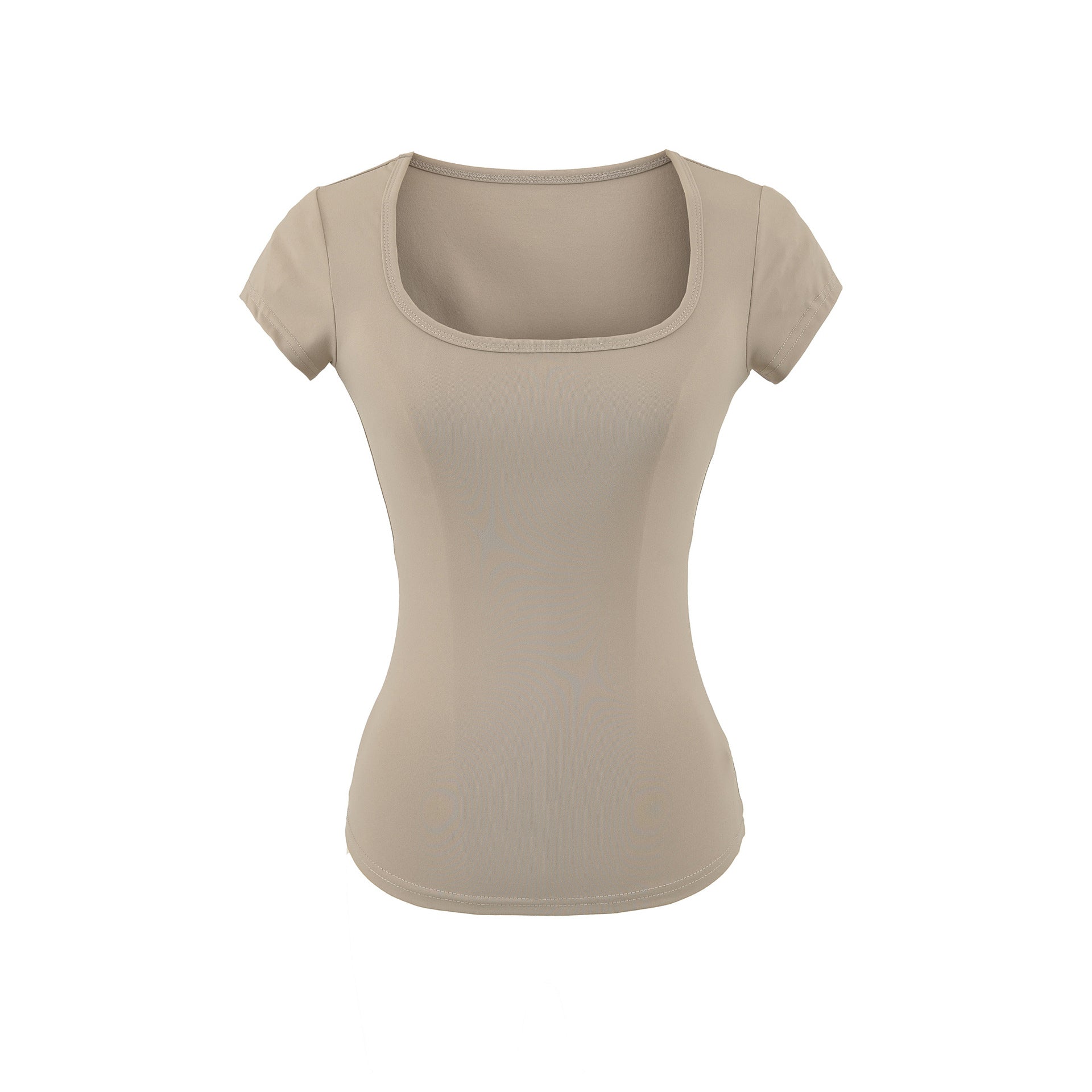 Pink square neck slim fit T-shirt women lifestyle look TeenStylo